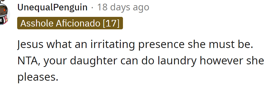 Brandi can do her laundry however she wants