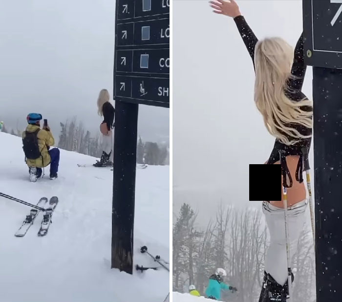 14. The mountain ranger was compelled to approach her and kindly request that she cease her activities, as there were children present and the mountain is a public space.