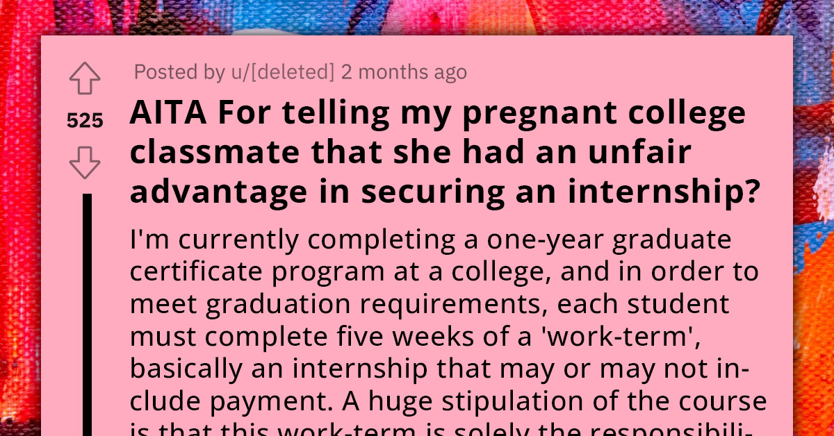 Frustrated Redditor Calls Out Pregnant Classmate For Being Given Unfair Privileges During Their Internship