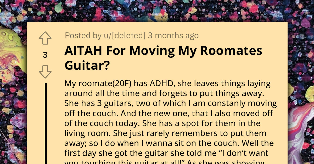 Roommate Enforces 'Hands-Off' Rule for Her Guitar, Even When It's on the Couch and Preventing Others from Sitting on It