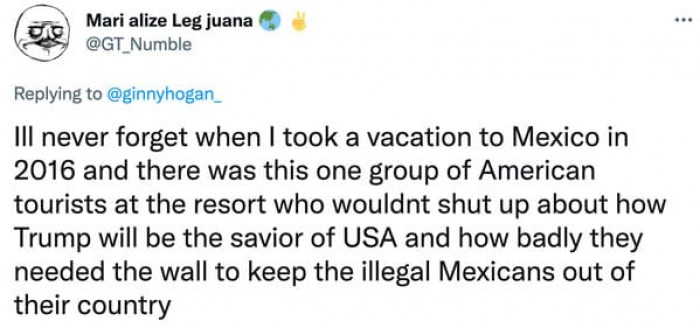 11. A group of American tourists at the resort