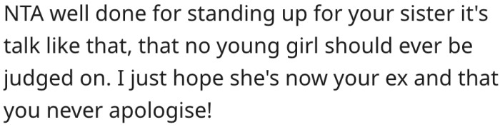 5. He did well by standing up for his sister.
