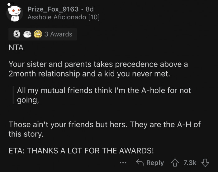 The ex's friends are being irrational too.