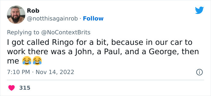 7. This user got called Ringo