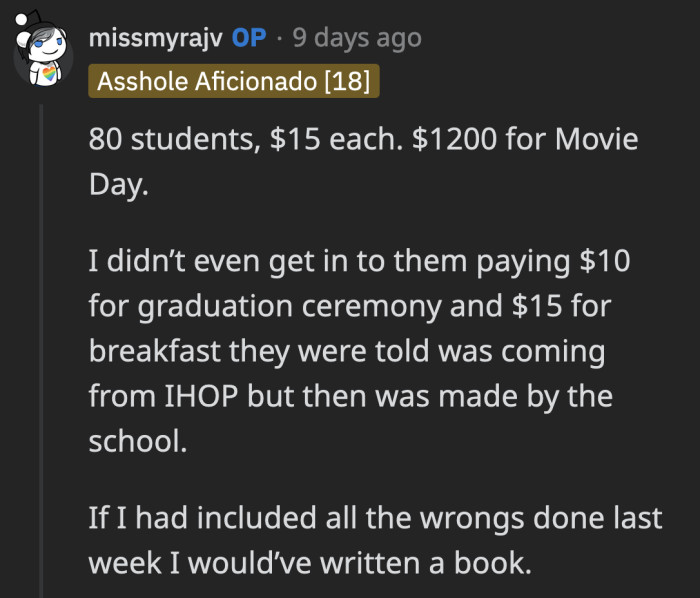 OP should keep talking about all of the 