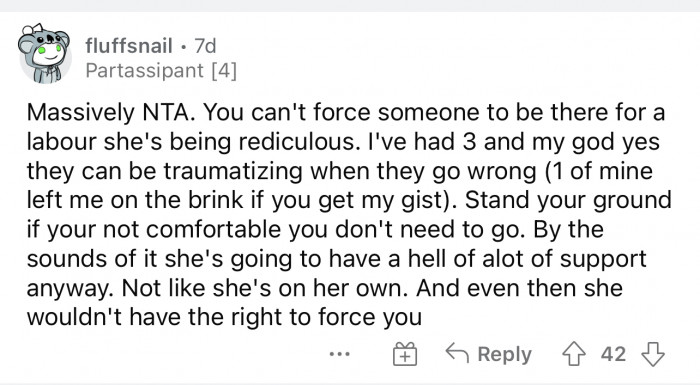 She definitely should stand her ground.