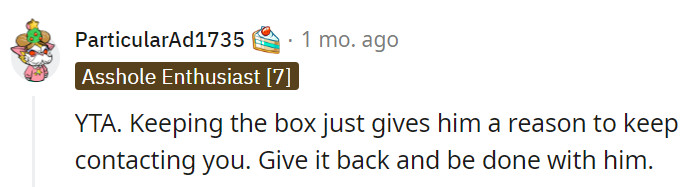 Cut him off, and cut him off properly!