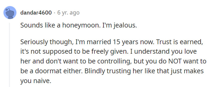 From a distant perspective, the trip does resemble a honeymoon vibe.