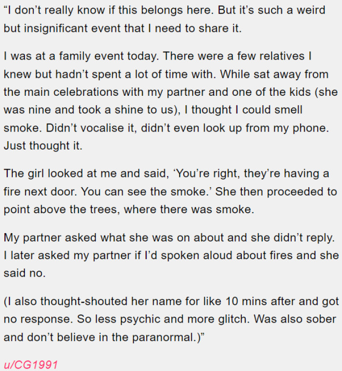 Unspoken thoughts and smoke signals