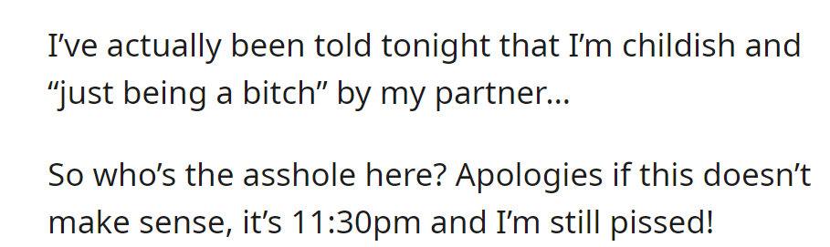 Her partner called her 