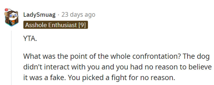 It was completely unnecessary.