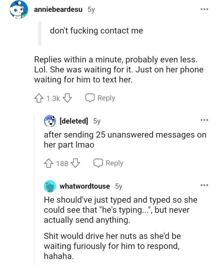 She was just on her phone waiting for him to text her