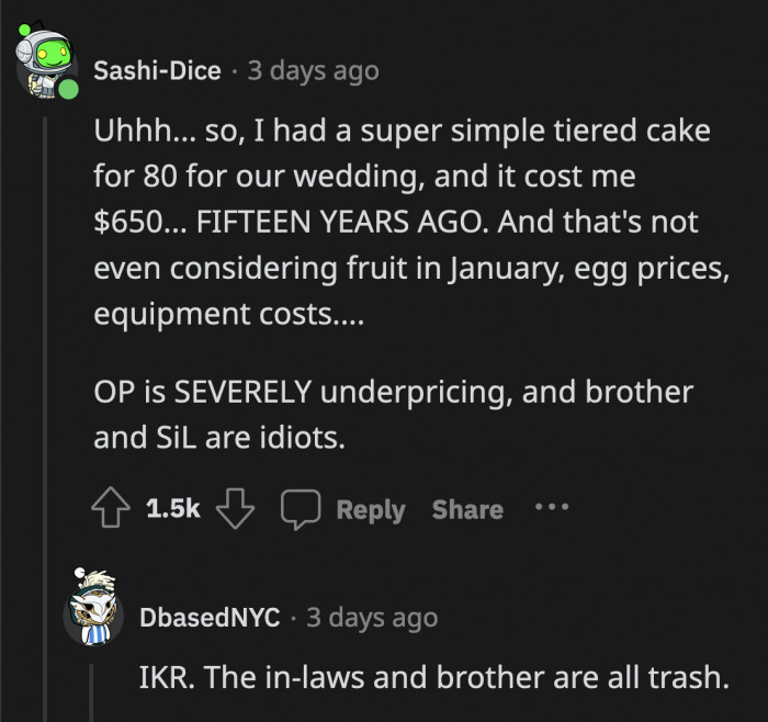 They didn't know how good of a deal OP gave them.