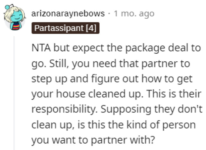 Time for the partner to step up