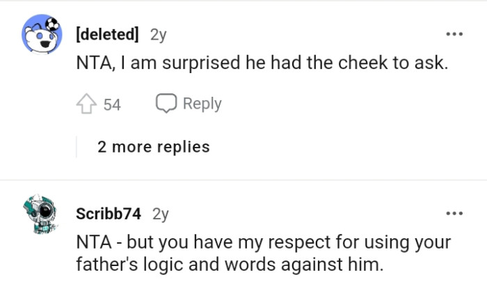 Using the father's logic against him