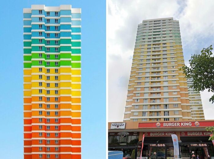 "Rainbow Colored Building"