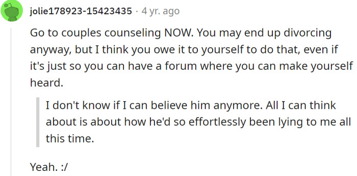 Couples counseling could help them