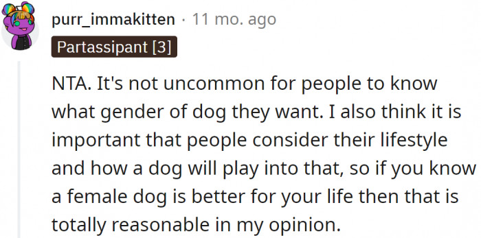 Another Redditor supported the OP: