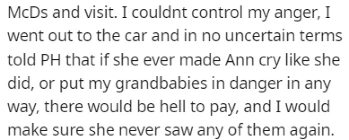 OP's mom told Ann's mother that bad things would happen if she ever did something like that again