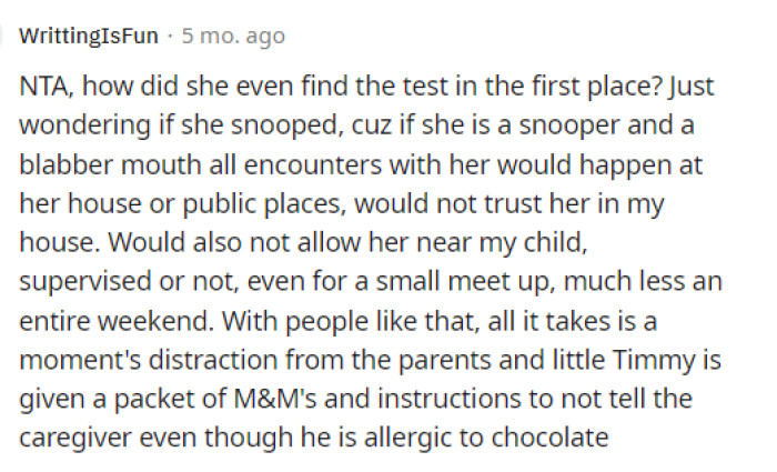 This is a huge thing to consider too because this would definitely give you an idea of how her mom is, which doesn't seem to be a great person.