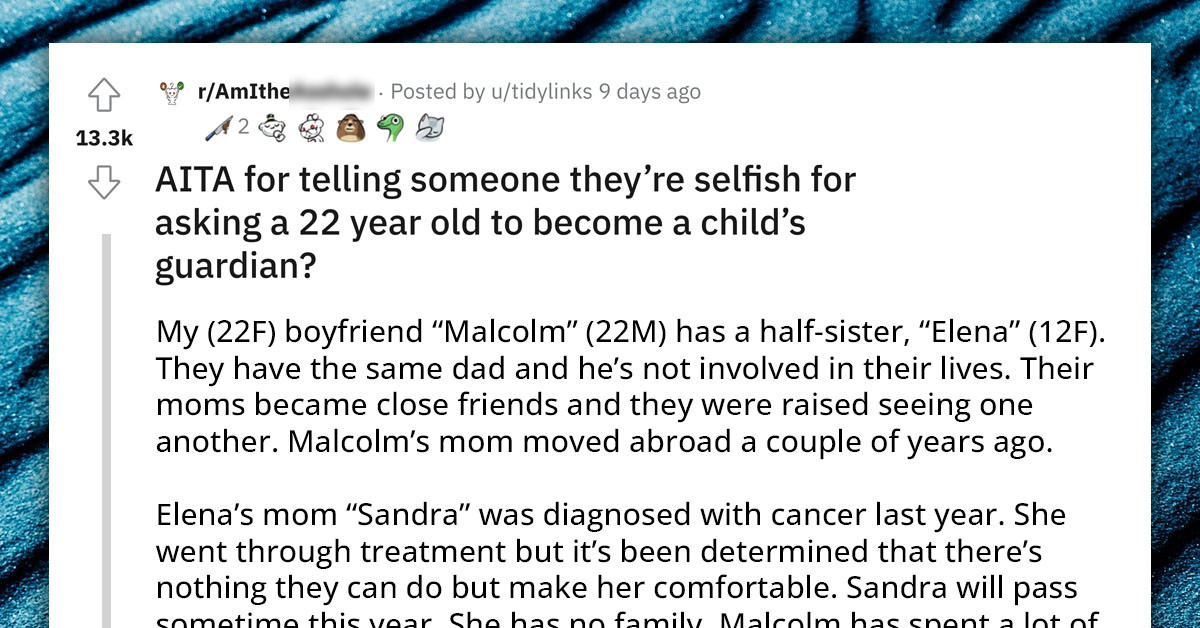 Redditor Can't Accept The Fact That Her Boyfriend Wants To Become His 12-Year-Old Sister's Legal Guardian