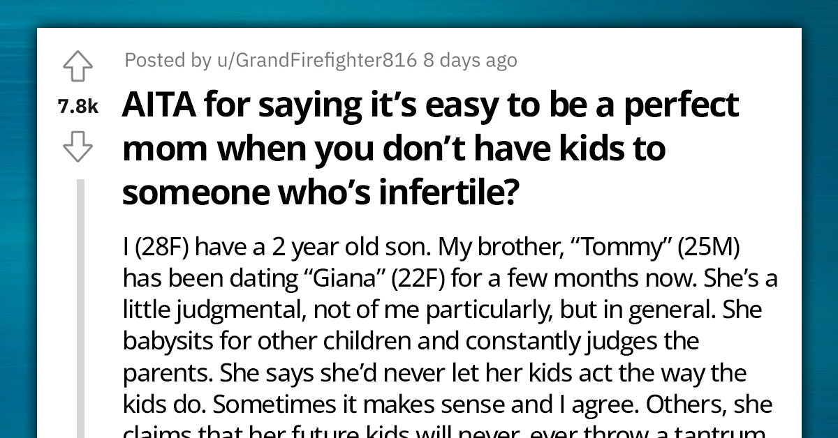 Mom Gets Tired Of Remarks About Her Parenting, Tells Infertile Woman It's Easy To Be A Perfect Parent When You Don't Have Kids