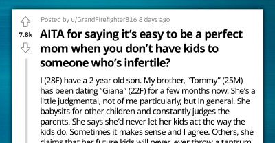 Mom Gets Tired Of Remarks About Her Parenting, Tells Infertile Woman It's Easy To Be A Perfect Parent When You Don't Have Kids