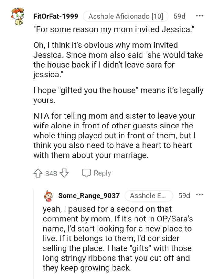 The OP did tell his mom and sister to leave his wife alone