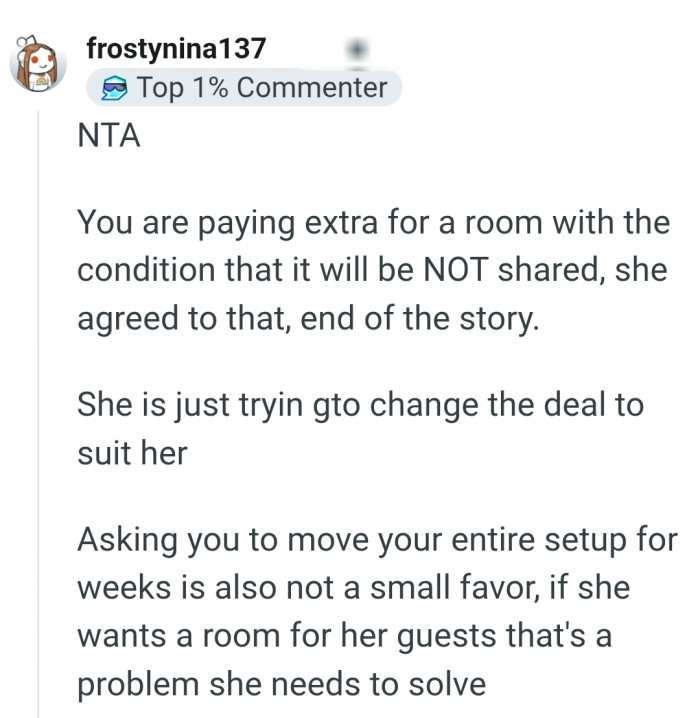 She's trying to change the deal