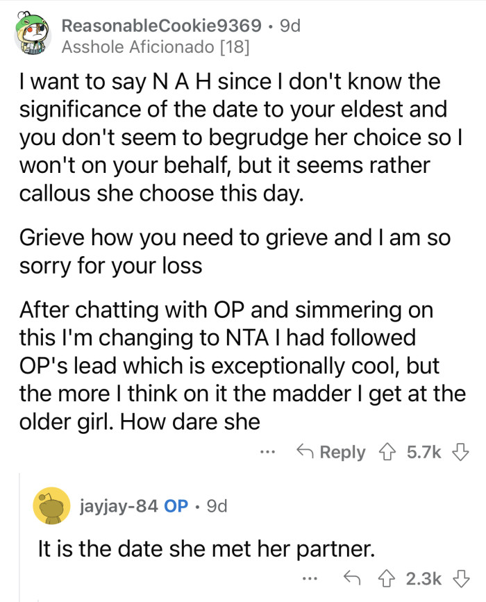 “It seems rather callous she chose this day.”