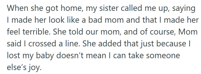 Instead of gratitude, she was met with anger and blame, accused of overstepping and using her loss as an excuse to interfere.