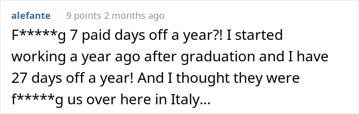 I have 27 days off a year.