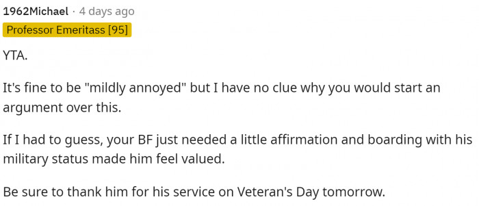 I mean, just don't cause arguments over things that aren't at all that serious.