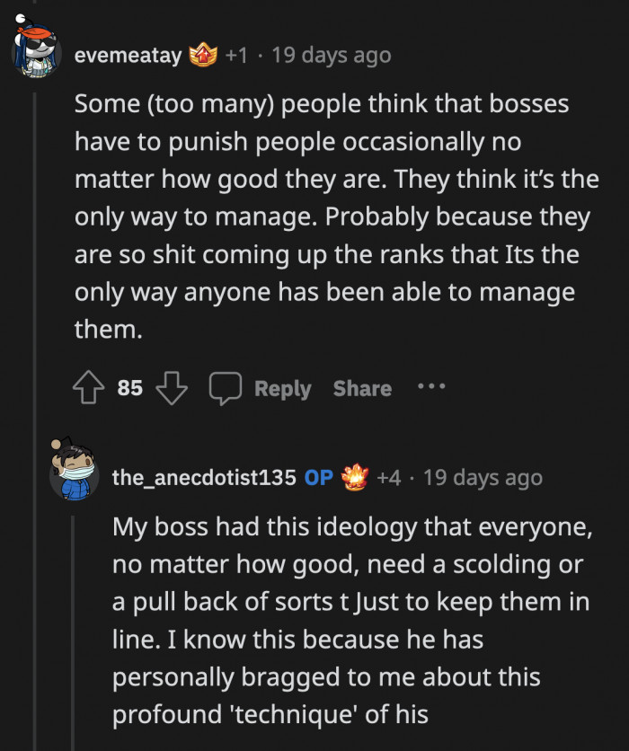 That is such an outdated management style that it's not surprising his company closed