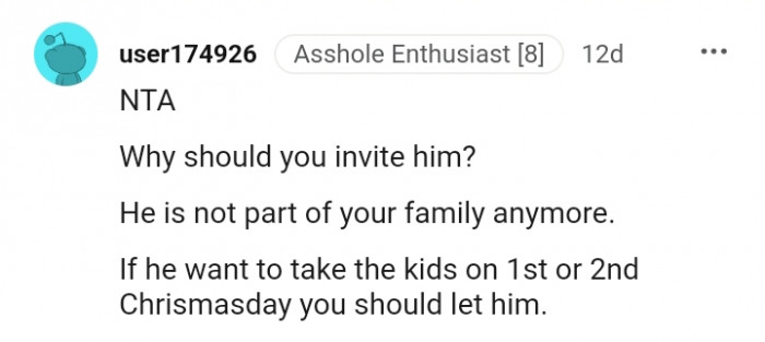He is not part of your family anymore