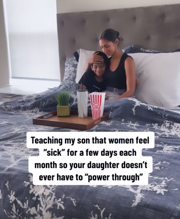 Teaching Her Sons That Women Feel Down for a Few Days Each Month