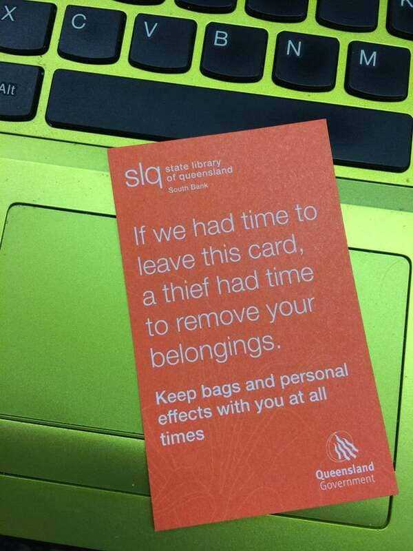 3. I received a warning for leaving my laptop unattended in the library.