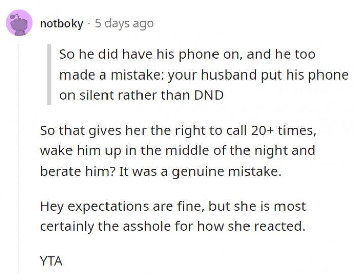 11. Having expectations is fine, but the way she reacted to the situation is not the best