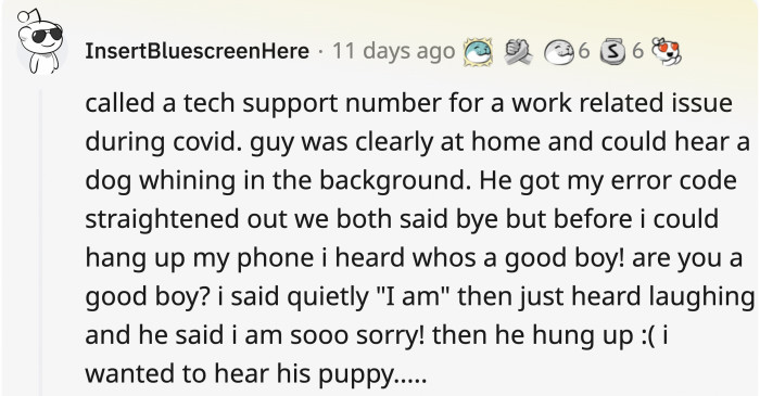 2. The good boy is now technically a sad boy