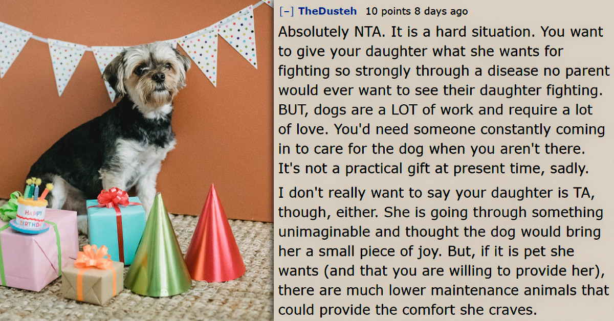 Mother Feels Guilty Over Refusing To Give Her Seriously Ill Daughter A Dog As She Knows They Won't Have Time To Care For It