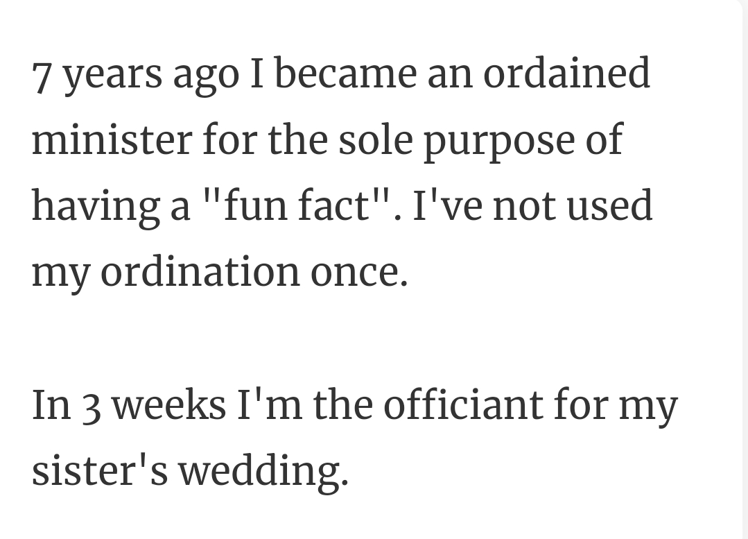 40. Being the officiant
