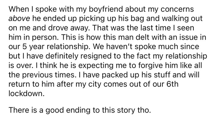 The boyfriend decided to 