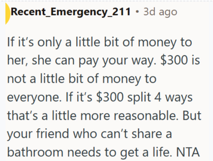Not everyone thinks $300 is a small amount of money