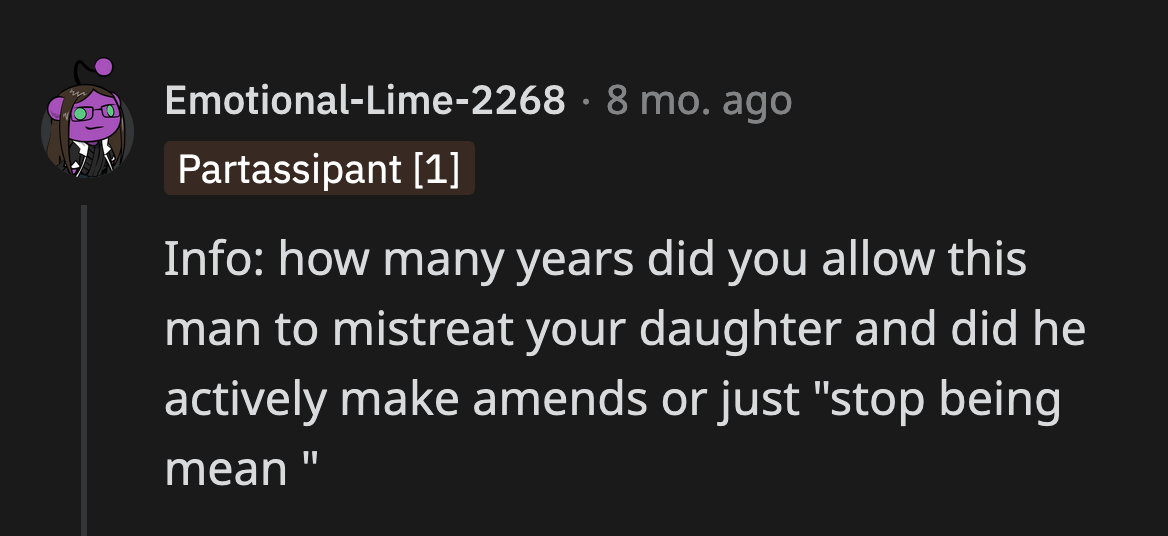 In one comment, OP mentioned that she and Josh started dating when Penelope was 7 years old.