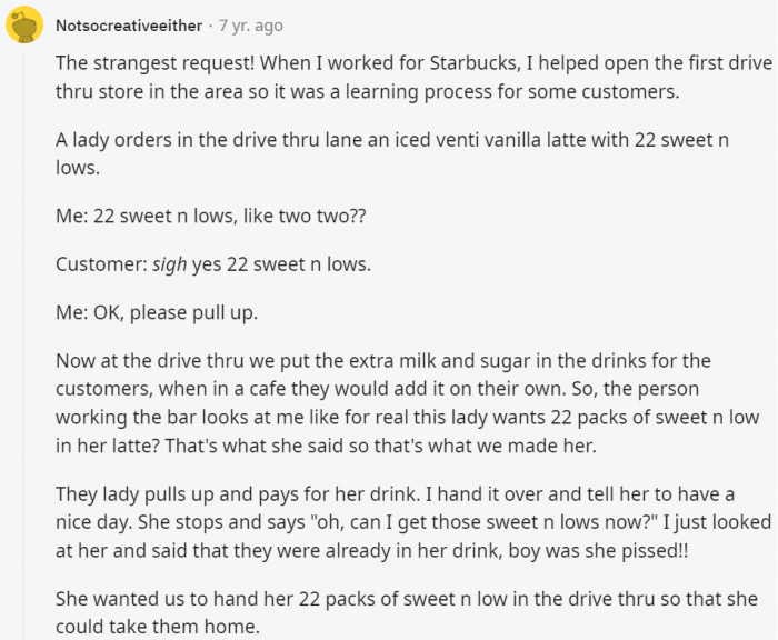 The lady should have driven to the store, not the drive-thru.