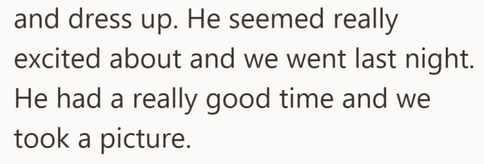 By his account, it was a genuinely good night, complete with a photo to remember it by.