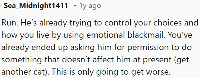 He's manipulating OP's decisions through emotional pressure, even on matters that don't concern him.