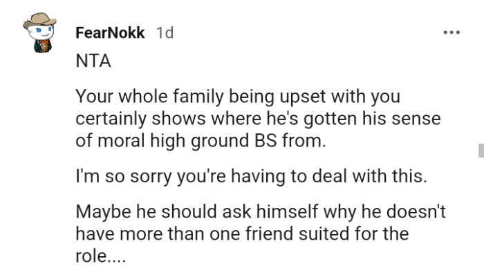 This Redditor is sorry the OP has to deal with this