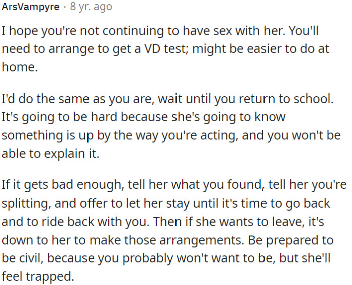 OP's behavior might raise suspicion, but if things get worse, he needs to be honest with her about his findings and his intention to break up.