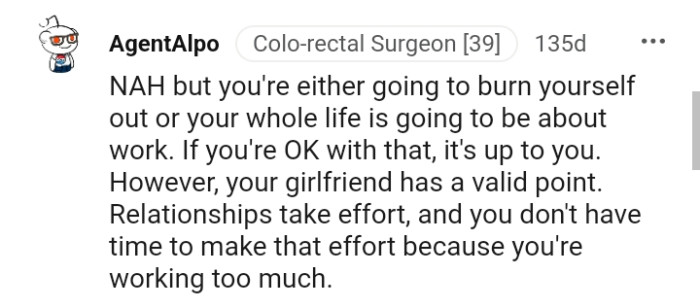 OP's whole life is going to be about work